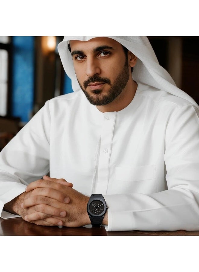 Batoon Arabic Watch, Men's Quartz Watch with Arabic Numerals, Independent Designer Watch, Simple Octagonal Case, 5ATM Water Resistance - Perfect Gift for the Islamic Watch Lover - Image 5