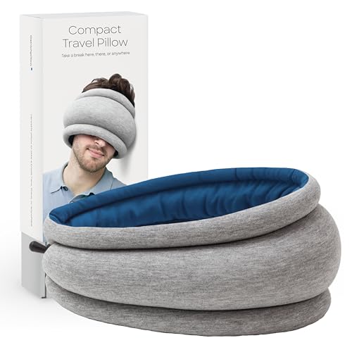 OSTRICH PILLOW Ostrichpillow Light Commuting, Travel Pillow & Power Nap Pillow - Premium Comfort & Lightweight, Adjustable to Your Head, Small & Versatile (Deep Blue) - Image 1