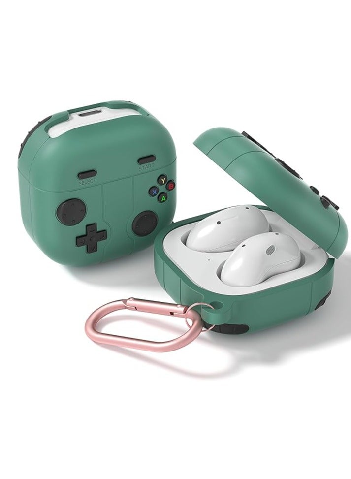 general Samsung Galaxy Buds FE/Pro/Buds2 Pro/Buds 2/Buds Live Soft Silicone 3D Gaming Console Design Case with Carabiner for Kids, Girls, Women and Men