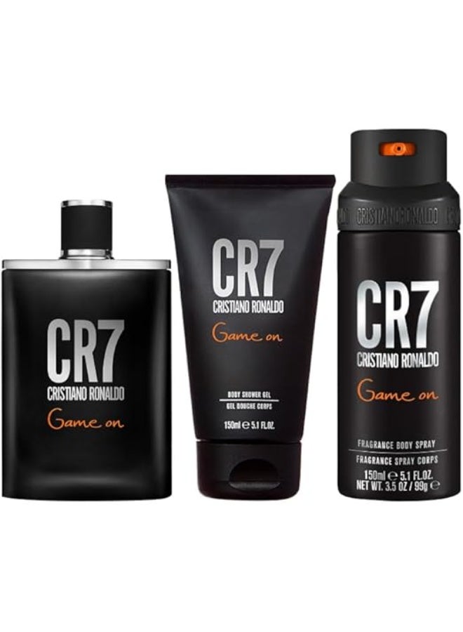 كرستيانو رونالدو مجموعة كريستيانو رونالدو سي ار 7 جيم اون من 3 قطع او دي تواليت 100 مل - جل استحمام 150 مل - بخاخ للجسم 150 مل - Image 2