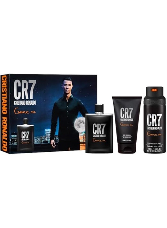 كرستيانو رونالدو مجموعة كريستيانو رونالدو سي ار 7 جيم اون من 3 قطع او دي تواليت 100 مل - جل استحمام 150 مل - بخاخ للجسم 150 مل - Image 1