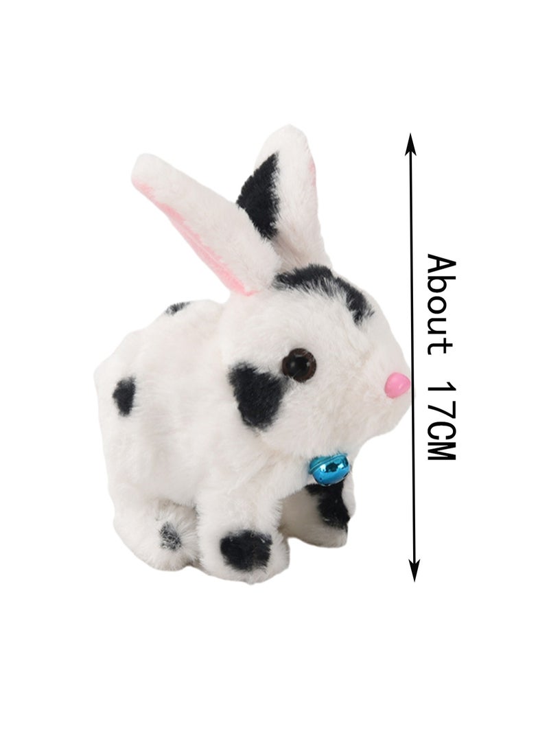 Black Spotted Rabbit Electronic Plush Stuffed Interactive Animal Touch Control Electronic Pet Robot Toy Animated Toy Suitable For Kids And Babies - Image 2