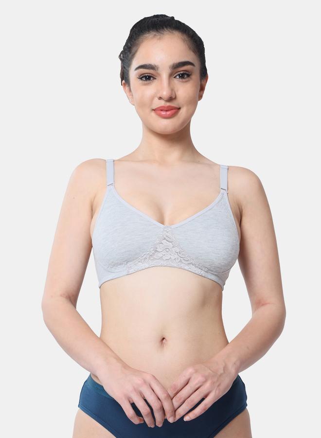 Envie Padded Cotton Lace Insert Bra - Image 1