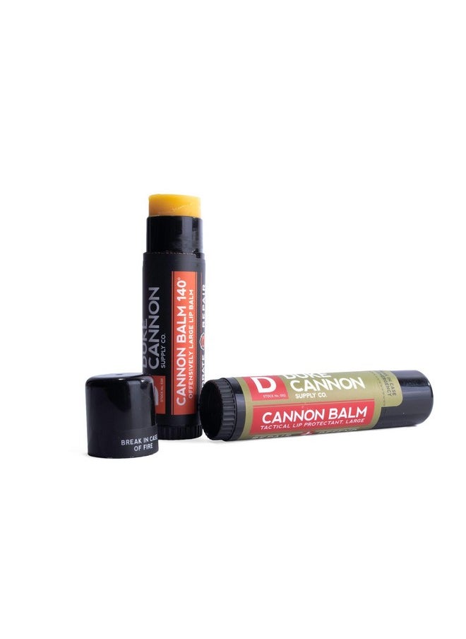Duke Cannon Supply Co. Duke Cannon Cannon Lip Balm 140° & Tactical Lip Protectant Bundle - SPF 30 & SPF 15, Blood Orange Mint & Fresh Mint Flavors, 2 Pack  - Image 2