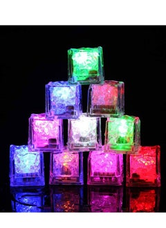 LED Ice Cube Lights, Pack of 12 LED Ice Cube Lights, Reusable Ice Cubes, Ice Cubes, Multicoloured LED Ice Cubes, Neon Ice Cubes, Decoration for Party, Wedding