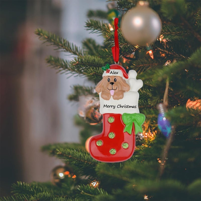MAXORA Personalized Dog Ornament 2025 - Pet Dog Stocking Christmas Tree Ornaments - Puppy's First Christmas - Custom Xmas Gifts for Pet Lovers, Owners - Image 3