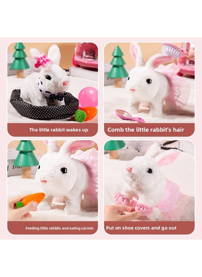 Children's Electric Simulation Bunny Plush Toy Girl Pet White Rabbit Doll Girl Birthday Gift-Color:Little White Rabbit [bolley]  - Image 5
