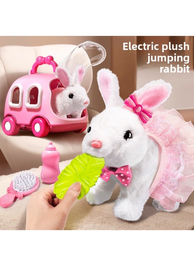 Children's Electric Simulation Bunny Plush Toy Girl Pet White Rabbit Doll Girl Birthday Gift-Color:Little White Rabbit [bolley]  - Image 2