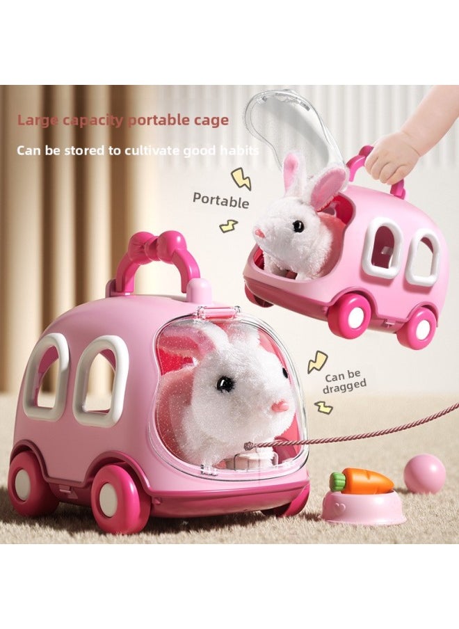 Children's Electric Simulation Bunny Plush Toy Girl Pet White Rabbit Doll Girl Birthday Gift-Color:Little White Rabbit [bolley]  - Image 4