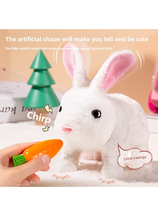 Children's Electric Simulation Bunny Plush Toy Girl Pet White Rabbit Doll Girl Birthday Gift-Color:Little White Rabbit [bolley]  - Image 3