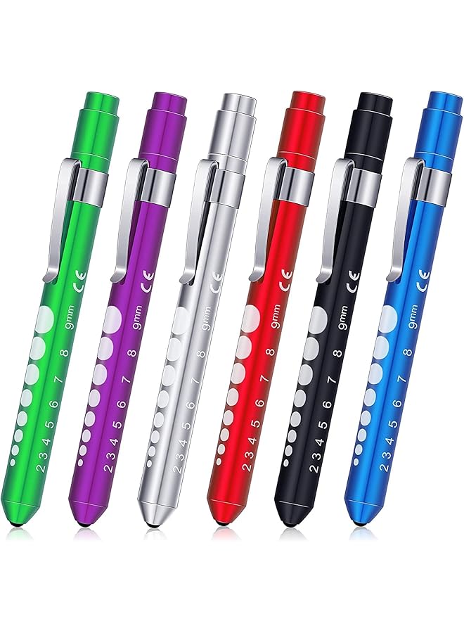 SYOSI Mini LED Flashlight Small Handy Reusable LED Torch Pen Flashlight with Stainless Steel Clip for Medical Checking Home and Outdoor Activities Pen Torch Light for Nurse Students Doctors (6 Pcs) - Image 1
