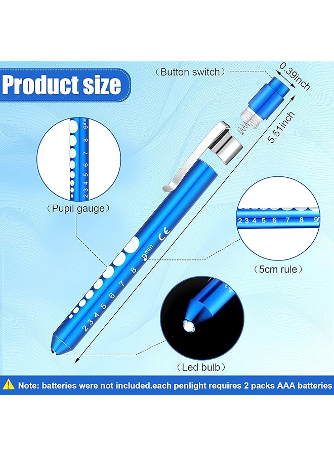 SYOSI Mini LED Flashlight Small Handy Reusable LED Torch Pen Flashlight with Stainless Steel Clip for Medical Checking Home and Outdoor Activities Pen Torch Light for Nurse Students Doctors (6 Pcs) - Image 2