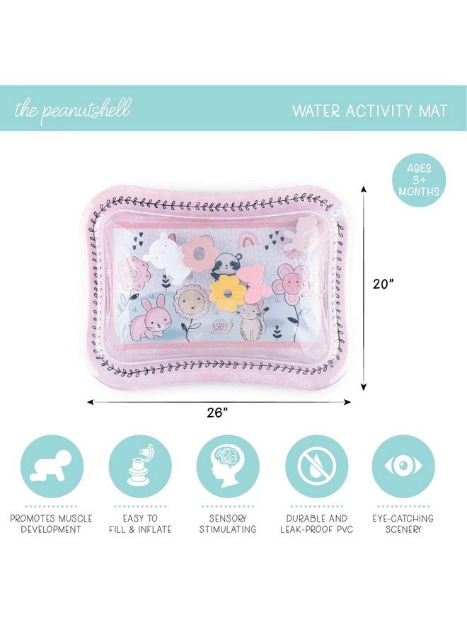 The Peanut Shell حصيرة اللعب المائية من بي نات شيل لتوقيت البطن للأطفال، لعبة تطوير حسية عالية التباين للفتيات، ألعاب أرضية للأطفال الرضع، أساسيات الأطفال التي يجب توافرها - حديقة سعيدة - Image 2
