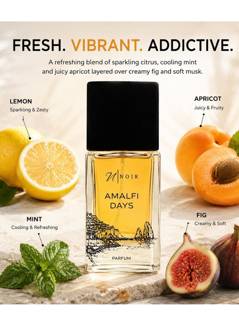 نوير عطر "نوار أمالفي دايز" (Noir Amalfi Days) - 55 مل | مزيج منعش من الحمضيات والمشمش والنعناع | عطر صيفي يدوم طويلاً للرجال والنساء - Image 2