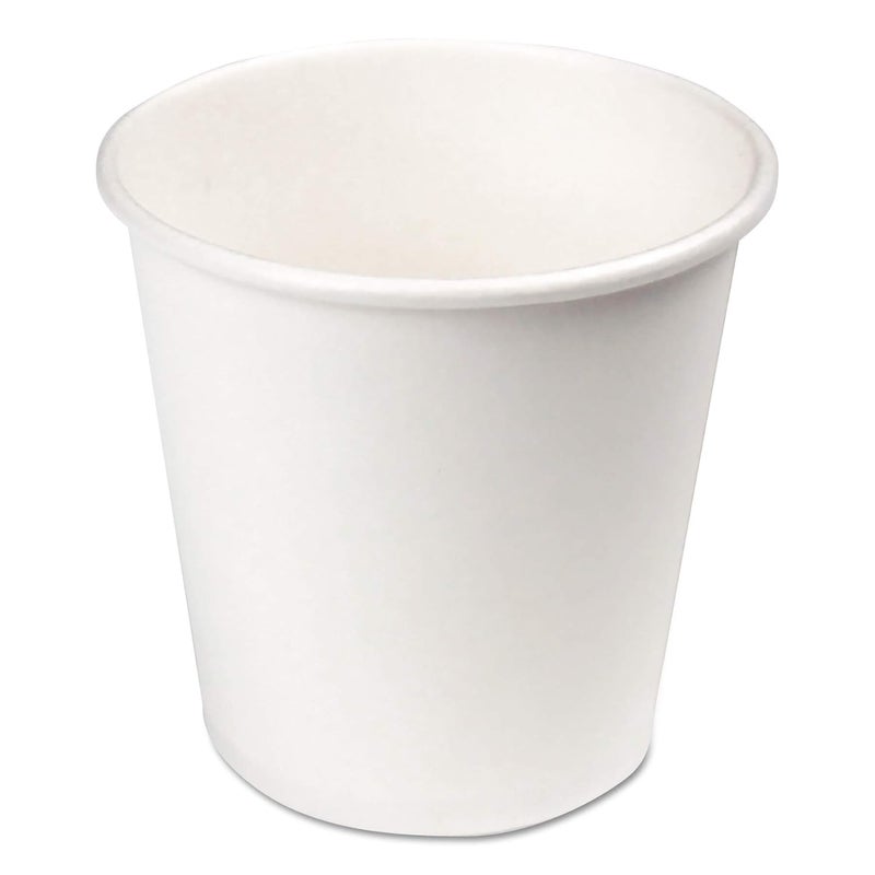 Boardwalk BWKWHT4HCUP 4 oz Paper Hot Cups  White 20 CupsSleeve 50 SleevesCarton - Image 1