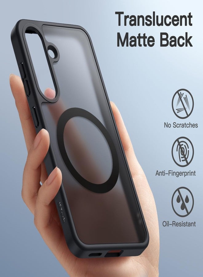 جي تيك جراب مغناطيسي من JETech لهاتف سامسونج جالاكسي S25+ / S25 بلس 5G، متوافق مع MagSafe، غطاء خلفي شفاف غير لامع مقاوم للصدمات (أسود) - Image 4