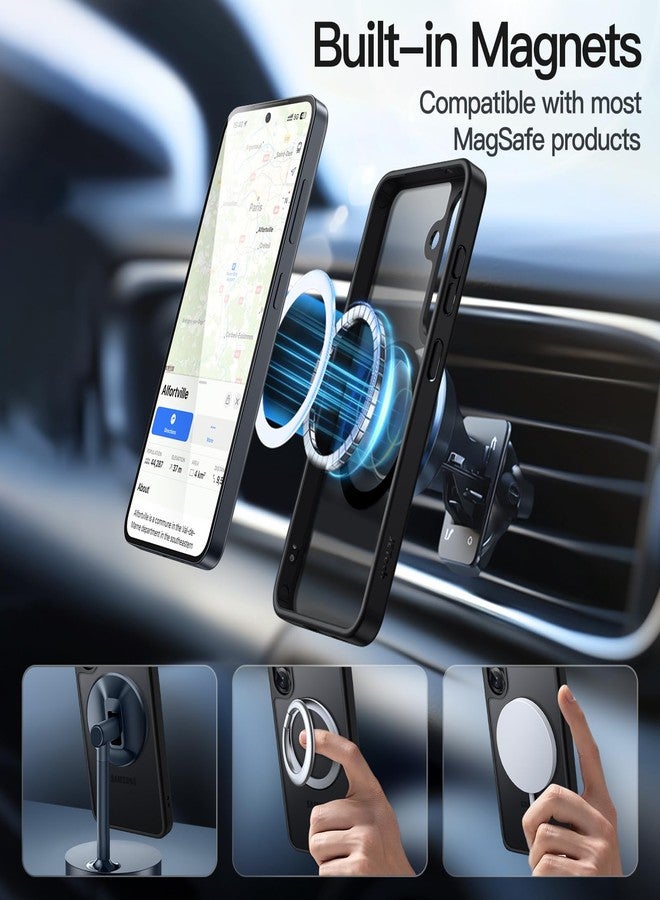 جي تيك جراب مغناطيسي من JETech لهاتف سامسونج جالاكسي S25+ / S25 بلس 5G، متوافق مع MagSafe، غطاء خلفي شفاف غير لامع مقاوم للصدمات (أسود) - Image 3