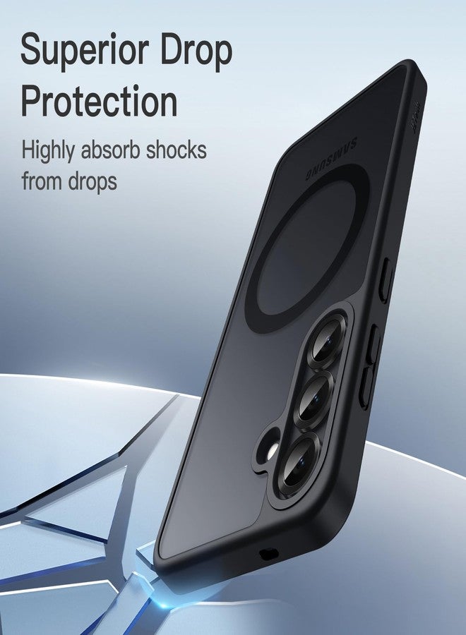 جي تيك جراب مغناطيسي من JETech لهاتف سامسونج جالاكسي S25+ / S25 بلس 5G، متوافق مع MagSafe، غطاء خلفي شفاف غير لامع مقاوم للصدمات (أسود) - Image 5