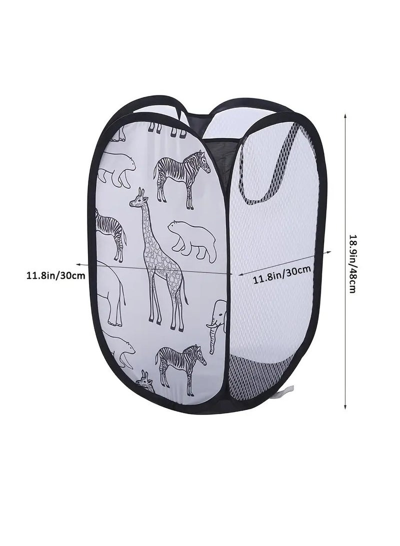 Little tots Organize Your Laundry With This Adorable Cartoon Popup Hamper - Large Capacity, Foldable, And Easy To Clean  - Image 3