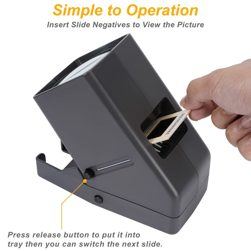 DGODRT 35mm Slide Viewer, Film Negative and Slide Viewer with 3X Magnification and LED Lighted Illuminated Viewing, USB Powered - Image 4