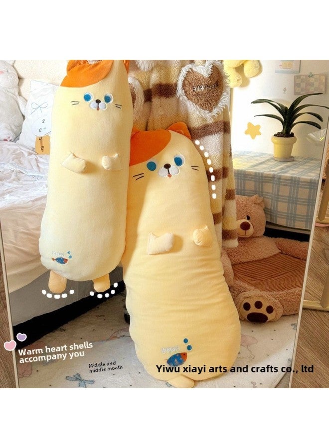 Cat Sleeping Pillow With Leg Pillow Special Doll Children's Plush Toy Girl Sleeping Doll Pillow-Specifications:Yellow-Color:90cm1.05kg - Image 5