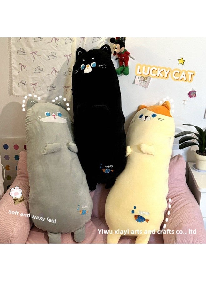 Cat Sleeping Pillow With Leg Pillow Special Doll Children's Plush Toy Girl Sleeping Doll Pillow-Specifications:Yellow-Color:90cm1.05kg - Image 2