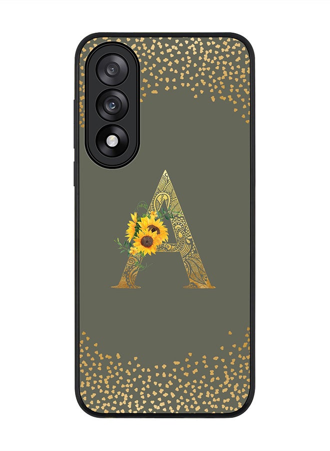 Stylizedd For OnePlus Nord 5 / Ace 5 Ultra Case,Slim fit Camera Protection, Shockproof Thin Phone cover  - Custom Floral Monogram - A  (Olive Green )