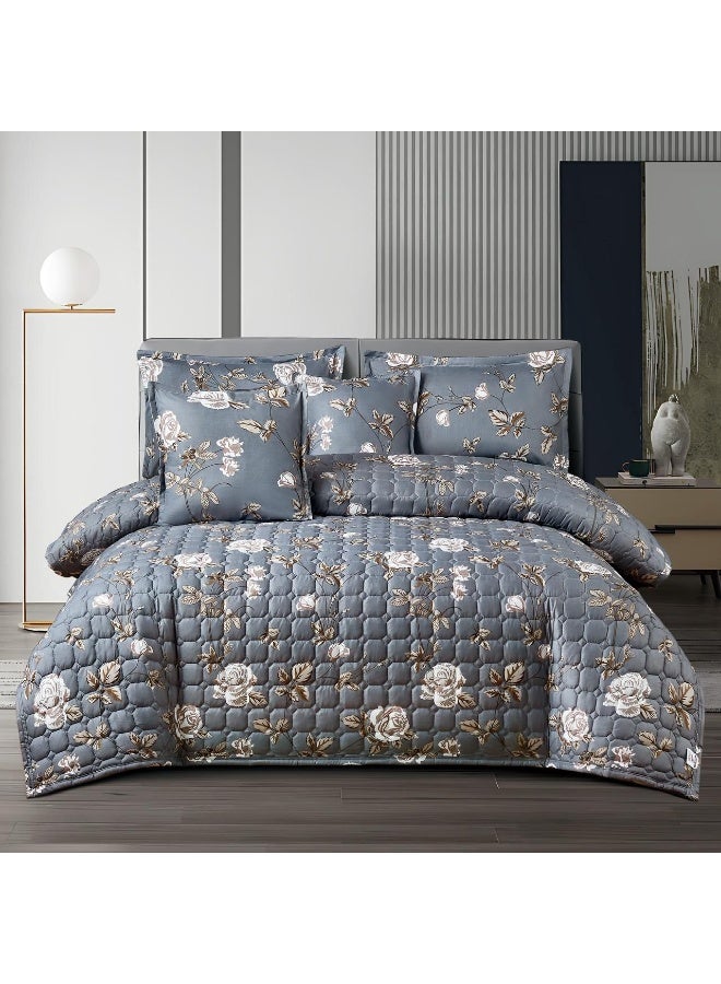MingLi 4-Piece Twin XL Summer Bedding Set (Solid & Floral) – Lightweight Comforter, Fitted Sheet & 2 Pillowcases – Soft & Breathable Fabric – Compressed – Size 170×220 cm - Image 1
