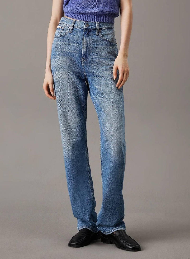 Calvin Klein Jeans High Rise Straight Jeans - Image 1