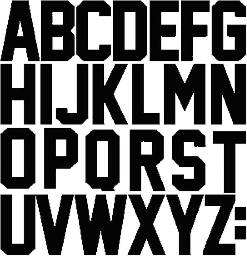 QIUKUI 4set 2 Inch Vinyl Iron on Letters Heat Transfer Letters Alphabets for Clothing TShirt BagBlack