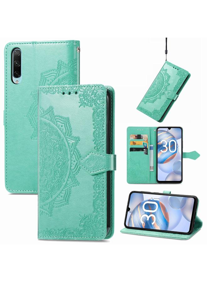 اس-توب جراب هاتف Honor 30i من الجلد المنقوش بزهرة ماندالا - Image 1