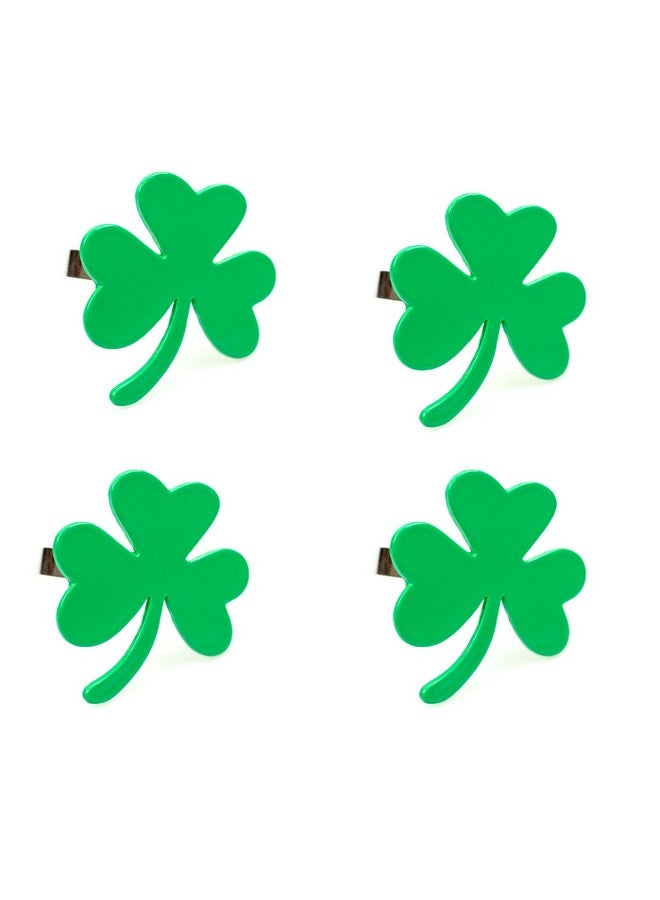 Yacanna Yacanna Shamrock Napkin Rings for St. Patrick's Day, Spring, Dinners, Parties - Set of 4 Napkin Holders 