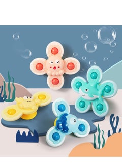 Soofam 4 PCS Baby Cartoon Marine Animals Fidget Spinner Kids Toys Colorful Gyro Toy Relief Stress Educational Fingertip For Birthday Gift  - Image 4