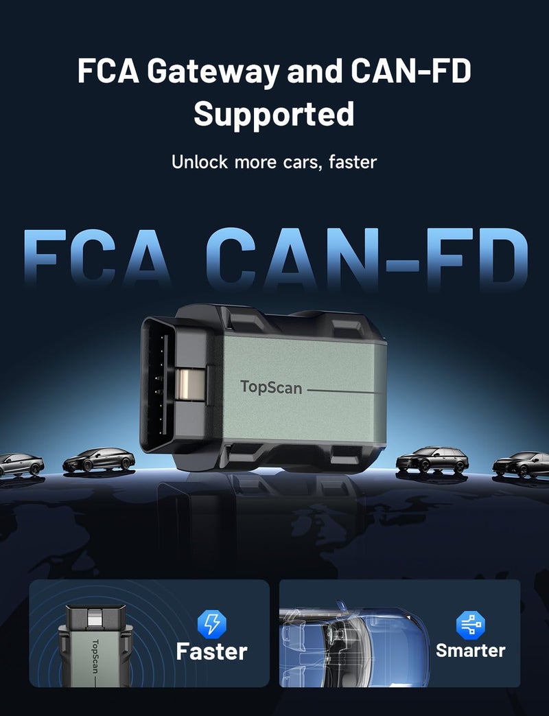 توب دون TOPDON TopScan Lite Obd2 Scanner Bluetooth مع مسح ثنائي الاتجاه و8 عمليات إعادة تعيين - Image 5