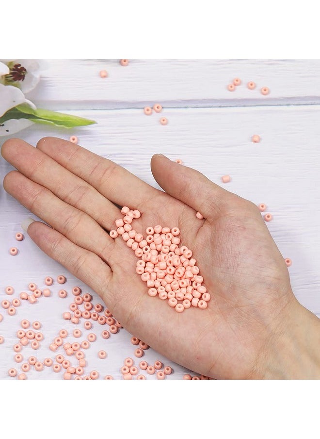 Tibaoffy - Size 6/0 Crafts Glass Seed Beads 4Mm Light Pink Beads For Jewelry Making (Total About 100G About 1200Pcs) - Image 1
