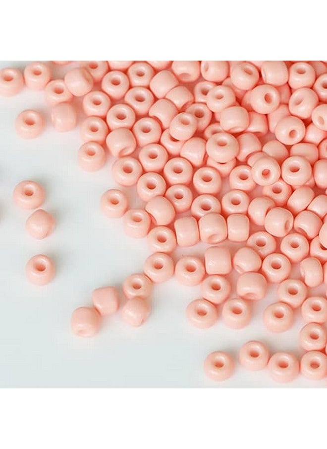 Tibaoffy - Size 6/0 Crafts Glass Seed Beads 4Mm Light Pink Beads For Jewelry Making (Total About 100G About 1200Pcs) - Image 1