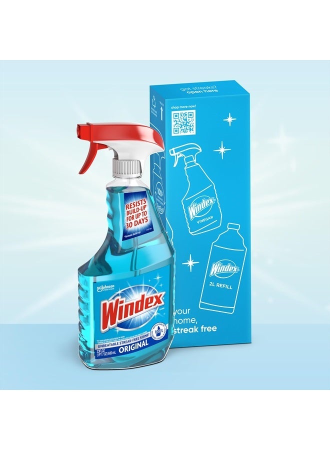 Windex Glass and Window Cleaner Spray Bottle, New Packaging Designed to Prevent Leakage and Breaking, Original Blue, 23 fl oz  - Image 2