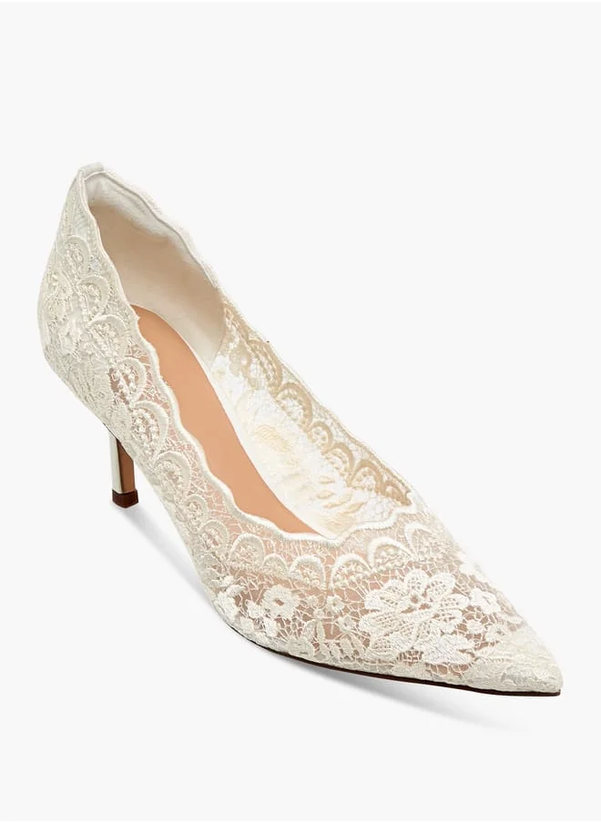 سيليست Women's Mesh Embroidery Pumps with Stiletto Heels Ramadan Collection