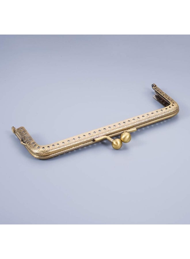 6pcs Metal Purse Clasp Frame,Coin Bag Kiss Clasp Lock for Purse Making DIY Craft,Rectangle Resin Beads for Leather Bag Clip - Image 2