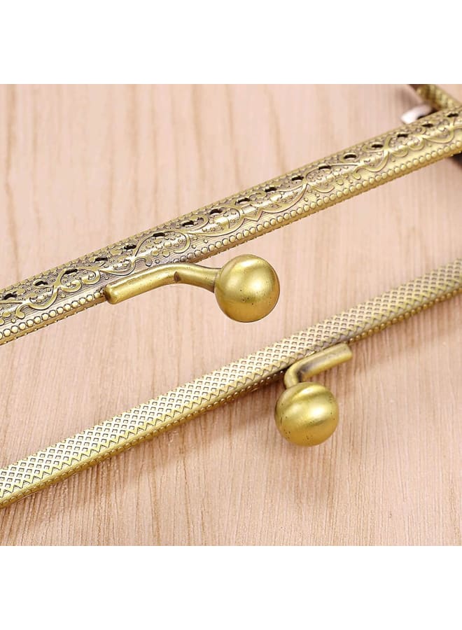 6pcs Metal Purse Clasp Frame,Coin Bag Kiss Clasp Lock for Purse Making DIY Craft,Rectangle Resin Beads for Leather Bag Clip - Image 4