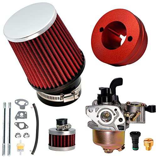 JMCHstore Carburetor Air Filter Adapter Kit for Monster Mega Moto MMB80 MMB105, Coleman B100 RB100 105cc, Motovox MBX10 Baja DB30 97cc Orxyearth Dirt Kids Mini Bike Lifan 80cc MMK80 Go Kart (Red) - Image 1