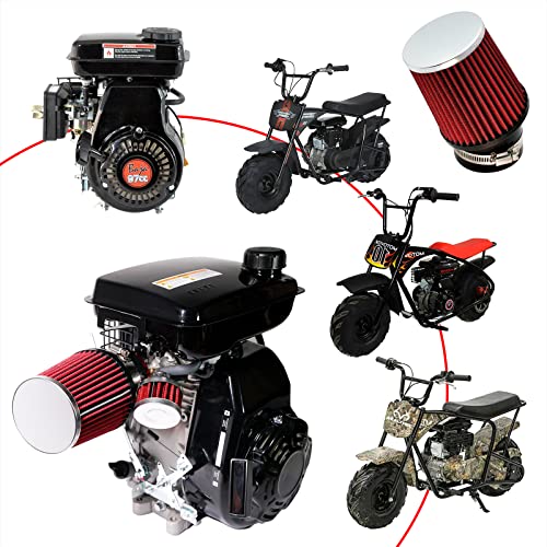 JMCHstore Carburetor Air Filter Adapter Kit for Monster Mega Moto MMB80 MMB105, Coleman B100 RB100 105cc, Motovox MBX10 Baja DB30 97cc Orxyearth Dirt Kids Mini Bike Lifan 80cc MMK80 Go Kart (Red) - Image 2