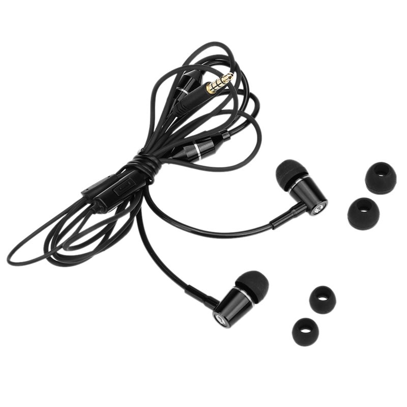 FC12 Stereo Music Headset Air Tube 3.5mm Anti-radiation Earphone In-ear Headphone Radiation Noise Reduction Line Control with Mic Black for Smart Phones Desktop Notebook Tablet PC - Image 1
