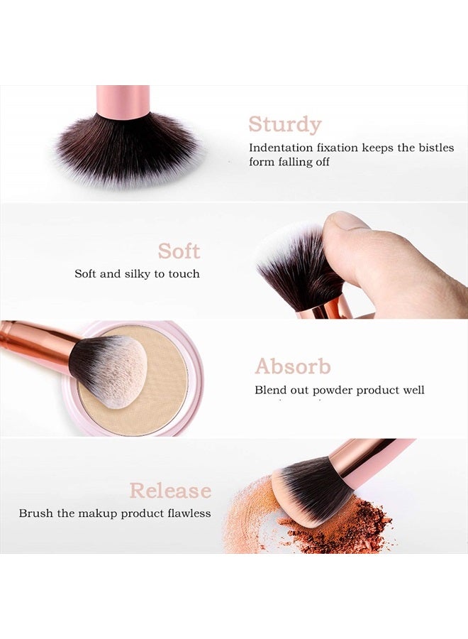 DUAIU Makeup Brushes DUAIU 15PCs Marble Makeup Brush Set Premium Synthetic Kabuki Powder Blush Contour Foundation Concealer Eyeshadow Brushes with Makeup Sponge Make up Tool - Image 3