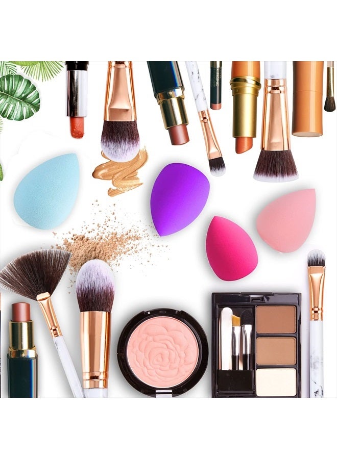 DUAIU Makeup Brushes DUAIU 15PCs Marble Makeup Brush Set Premium Synthetic Kabuki Powder Blush Contour Foundation Concealer Eyeshadow Brushes with Makeup Sponge Make up Tool - Image 4