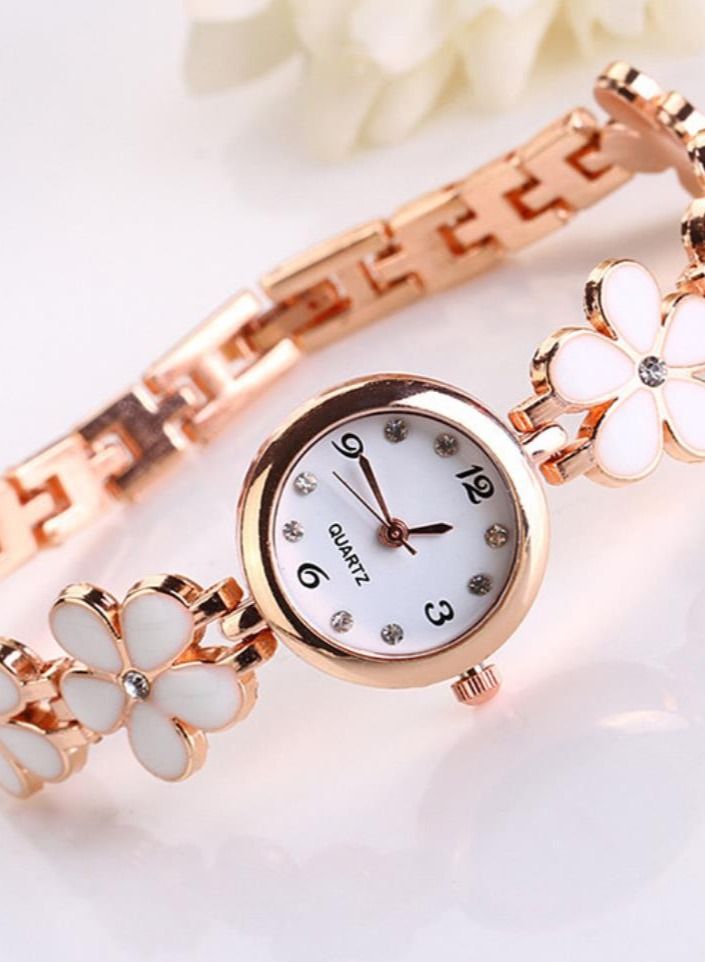 Umiwin Girl's Analog Quartz Watch White/Gold - Image 2