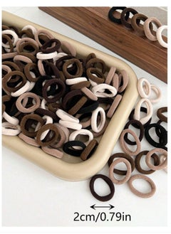 Generic 100pcs Mixed Colors Small Hair Ties Band for Thick and Curly Hair Ponytail Holders Hair Elastic Band for Women or Men  - Image 1