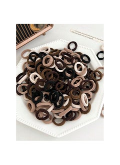 Generic 100pcs Mixed Colors Small Hair Ties Band for Thick and Curly Hair Ponytail Holders Hair Elastic Band for Women or Men  - Image 3