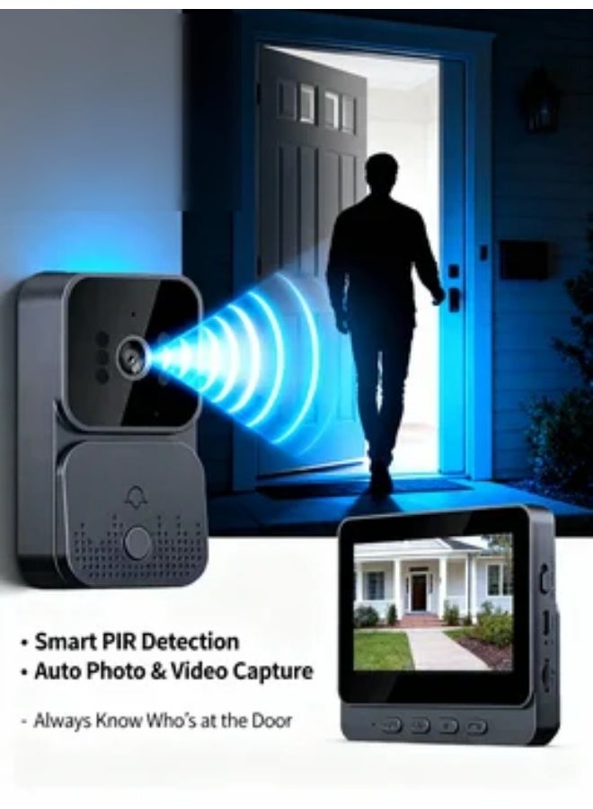 robotgcc Smart WiFi Video Doorbell with 4.3" IPS Monitor | Wireless Home Security Camera with Night Vision, Motion Detection, Two-Way Intercom, Wide-Angle Viewing, Auto Recording, Photo Storage, Built-in Speaker & Microphone for Apartments and Houses - Image 1