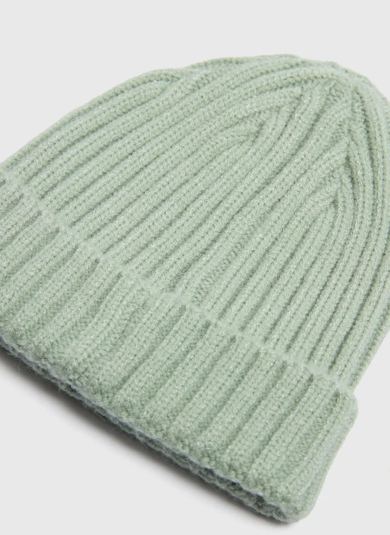 Matalan Baby Green Ribbed Beanie